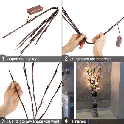 73cm LED Willow Branch Lamp – Battery-Powered Decorative Lights for Home Décor