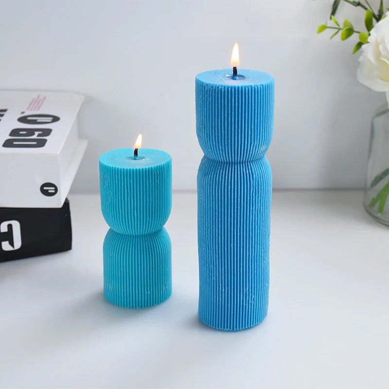  Elegant Ribbed Silicone Molds – Create Geometric Pillar Candles for Luxe Home Décor