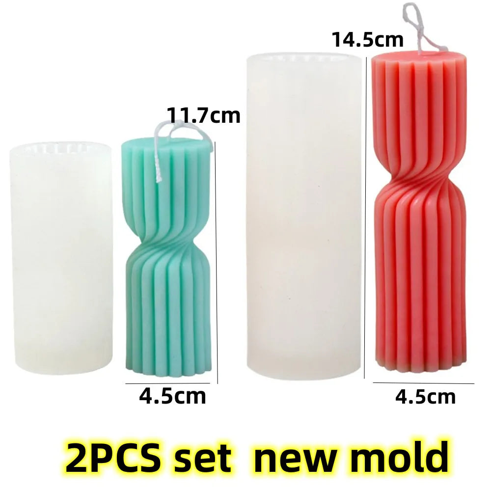  Elegant Ribbed Silicone Molds – Create Geometric Pillar Candles for Luxe Home Décor