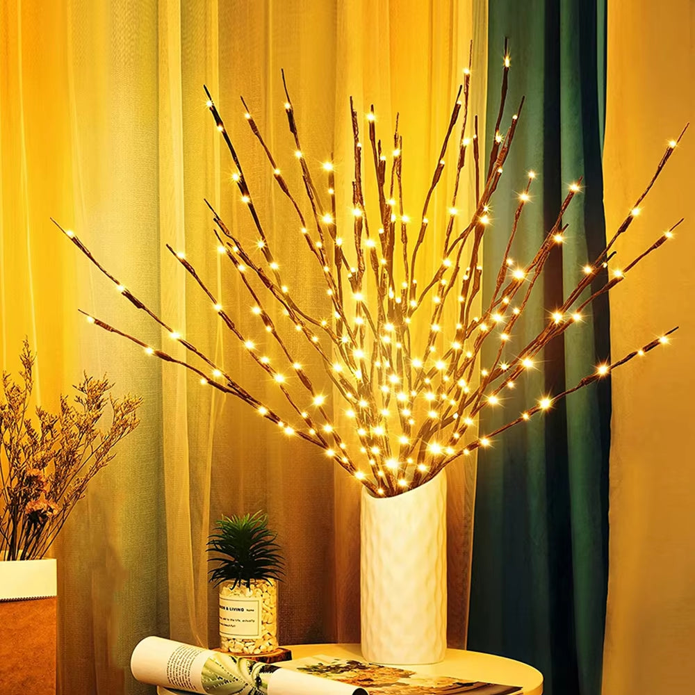 73cm LED Willow Branch Lamp – Battery-Powered Decorative Lights for Home Décor