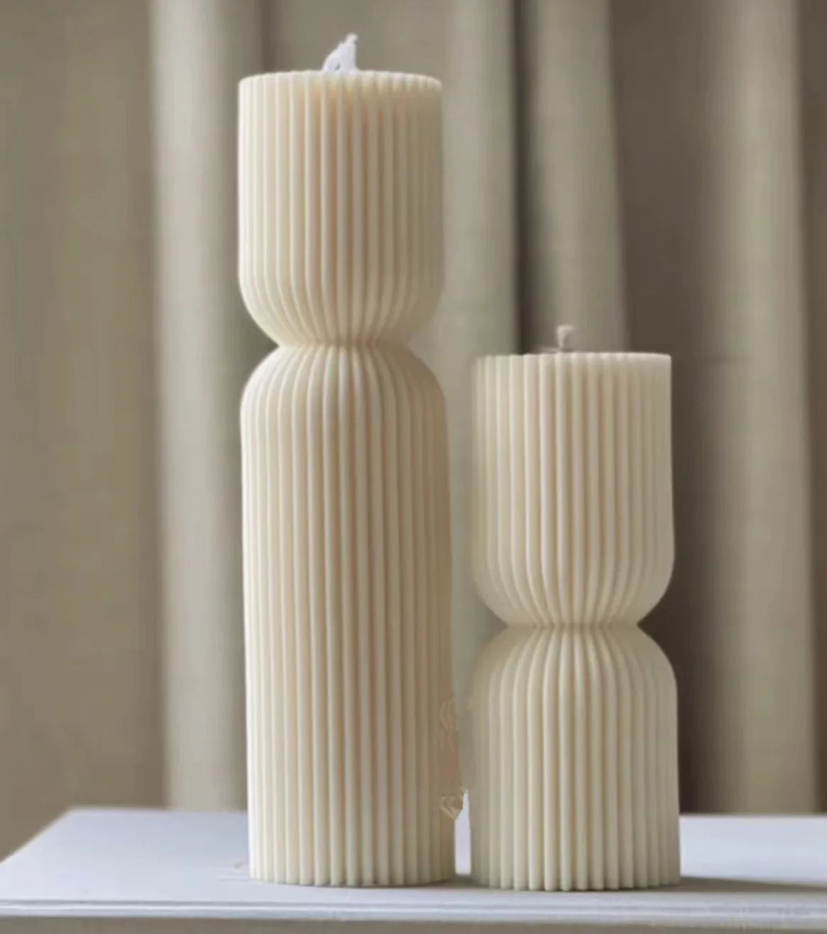  Elegant Ribbed Silicone Molds – Create Geometric Pillar Candles for Luxe Home Décor